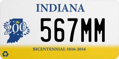 IN license plate 567MM