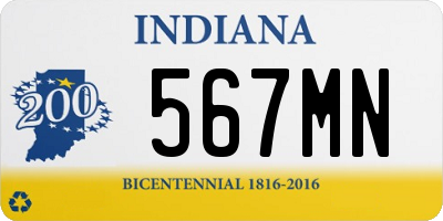 IN license plate 567MN