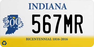 IN license plate 567MR