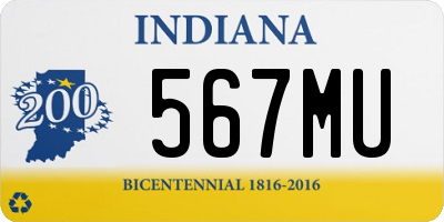 IN license plate 567MU