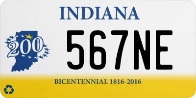 IN license plate 567NE