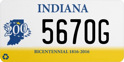 IN license plate 567OG