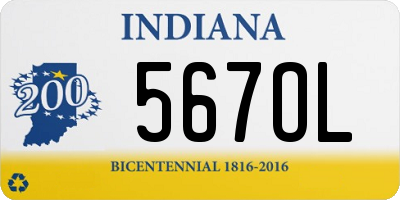 IN license plate 567OL