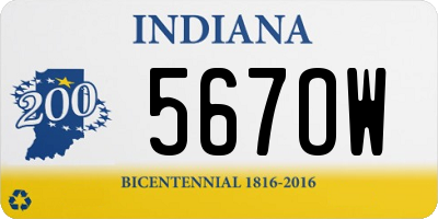 IN license plate 567OW