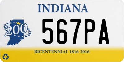 IN license plate 567PA