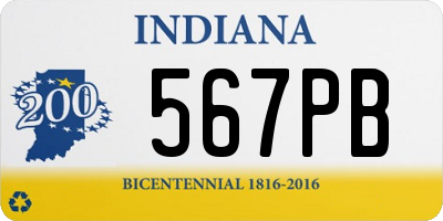 IN license plate 567PB