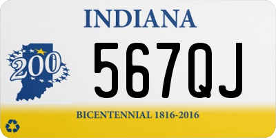 IN license plate 567QJ