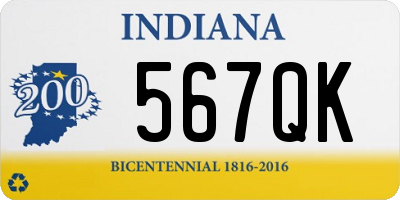 IN license plate 567QK