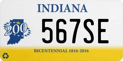 IN license plate 567SE
