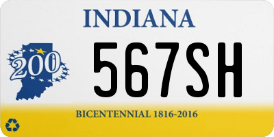 IN license plate 567SH