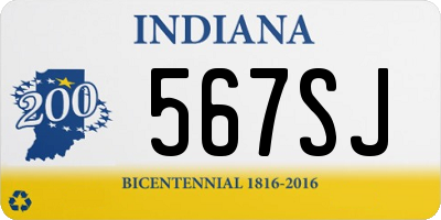 IN license plate 567SJ