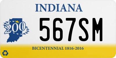 IN license plate 567SM