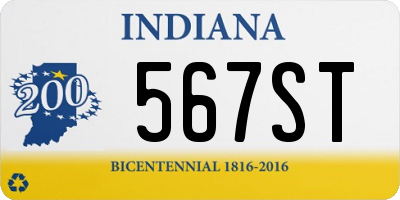 IN license plate 567ST