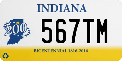 IN license plate 567TM