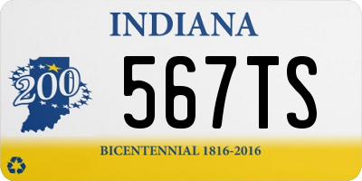 IN license plate 567TS