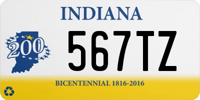 IN license plate 567TZ