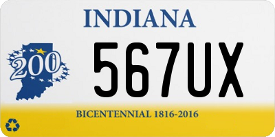 IN license plate 567UX