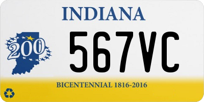 IN license plate 567VC