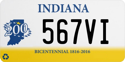 IN license plate 567VI