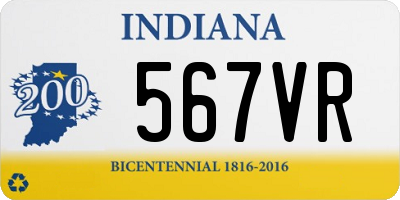 IN license plate 567VR