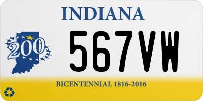 IN license plate 567VW