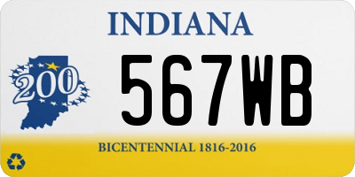 IN license plate 567WB