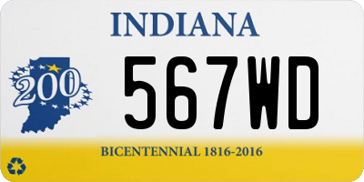 IN license plate 567WD