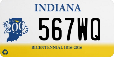 IN license plate 567WQ