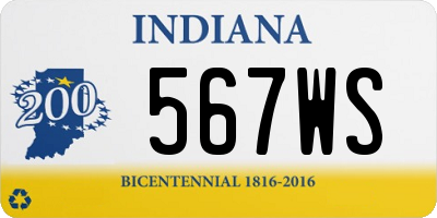 IN license plate 567WS