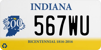 IN license plate 567WU