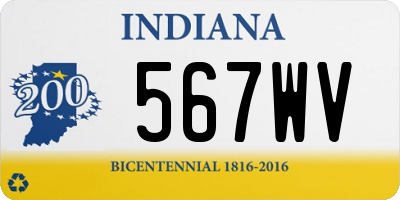 IN license plate 567WV