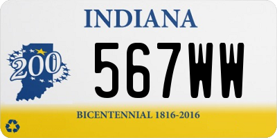 IN license plate 567WW