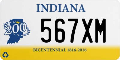 IN license plate 567XM