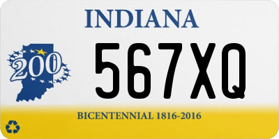 IN license plate 567XQ