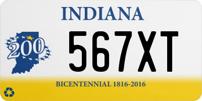 IN license plate 567XT