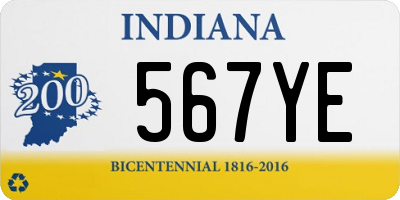 IN license plate 567YE