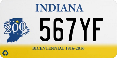 IN license plate 567YF