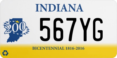 IN license plate 567YG