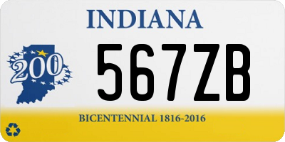 IN license plate 567ZB