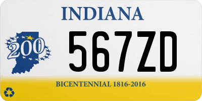 IN license plate 567ZD