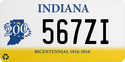 IN license plate 567ZI