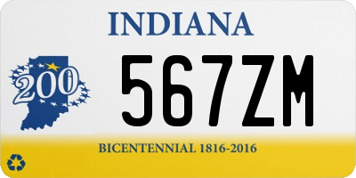 IN license plate 567ZM