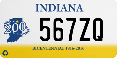 IN license plate 567ZQ