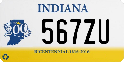 IN license plate 567ZU