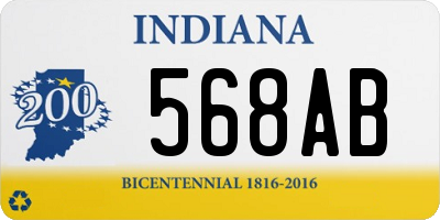 IN license plate 568AB