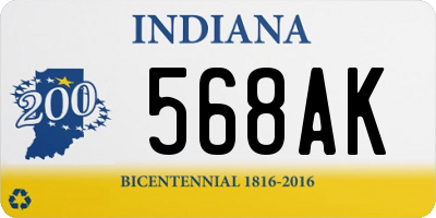 IN license plate 568AK