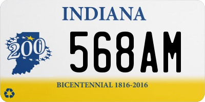 IN license plate 568AM