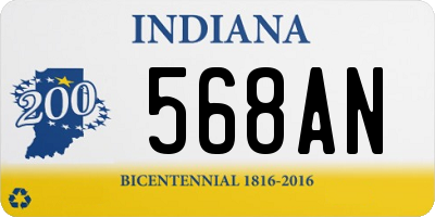 IN license plate 568AN