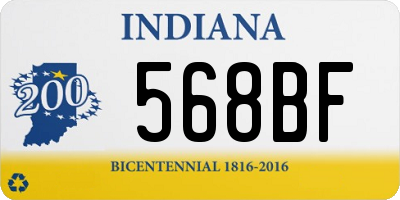 IN license plate 568BF