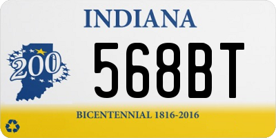 IN license plate 568BT